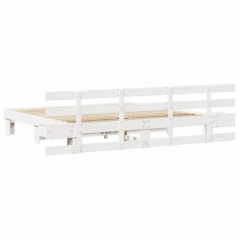 Lovos rėmas Balta 200 x 200 cm Kietos pušies mediena