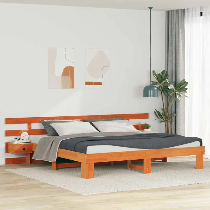 Lovos rėmas Ruda 200 x 200 cm Kietos pušies mediena