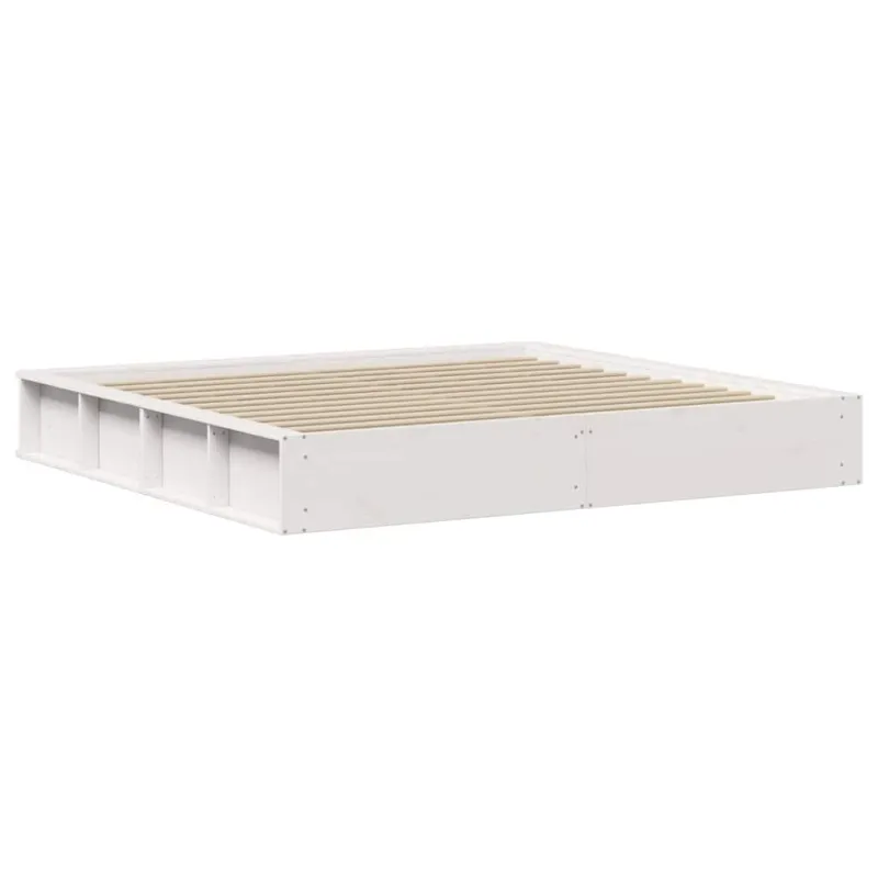 Lovos rėmas Balta 200 x 200 cm Kietos pušies mediena