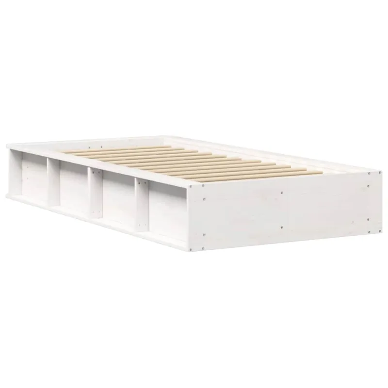 Lovos rėmas Balta 90 x 200 cm Kietos pušies mediena