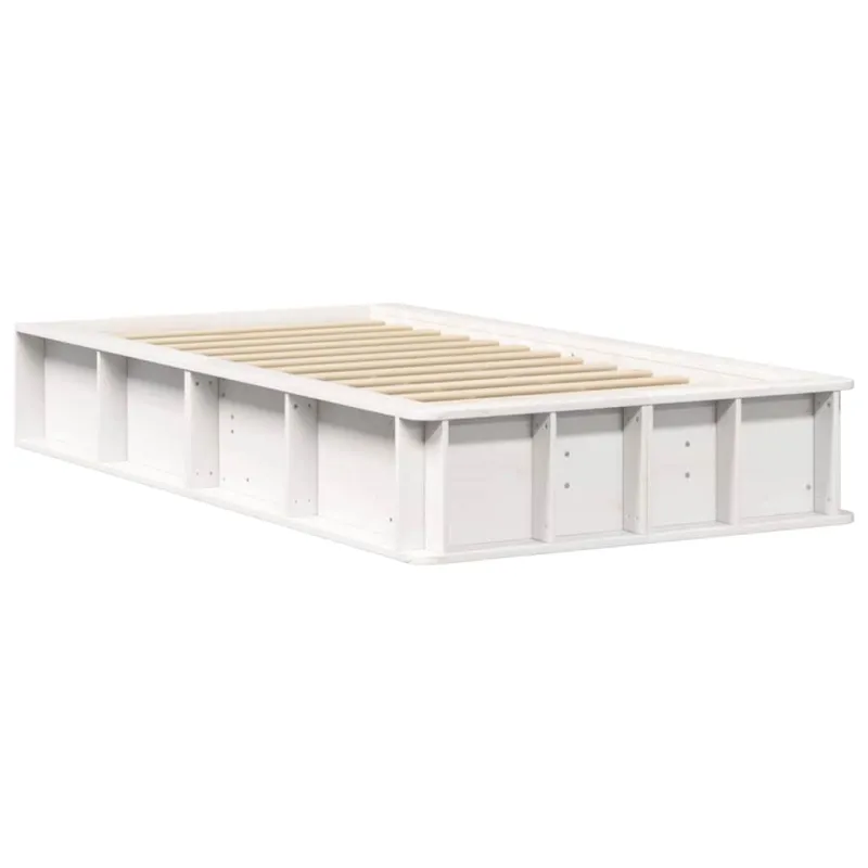 Lovos rėmas Balta 90 x 190 cm Kietos pušies mediena