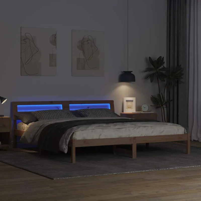 Lovos rėmas Ruda 200 x 200 cm Kietos pušies mediena