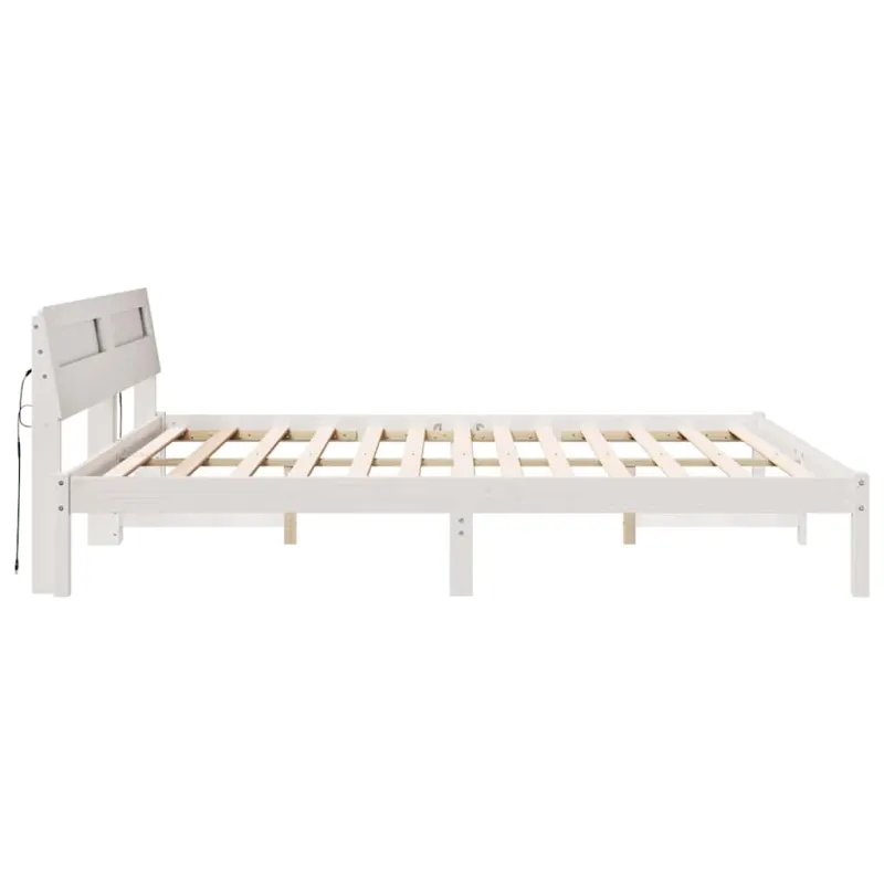 Lovos rėmas Balta 200 x 200 cm Kietos pušies mediena