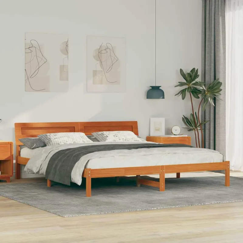 Lovos rėmas Ruda 200 x 200 cm Kietos pušies mediena