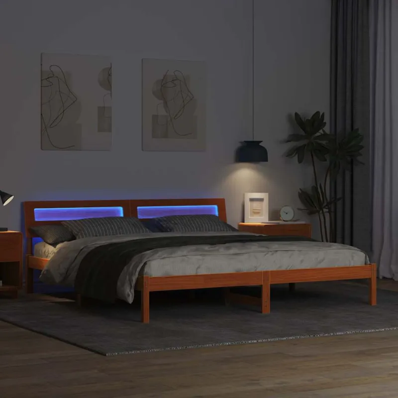 Lovos rėmas Ruda 200 x 200 cm Kietos pušies mediena