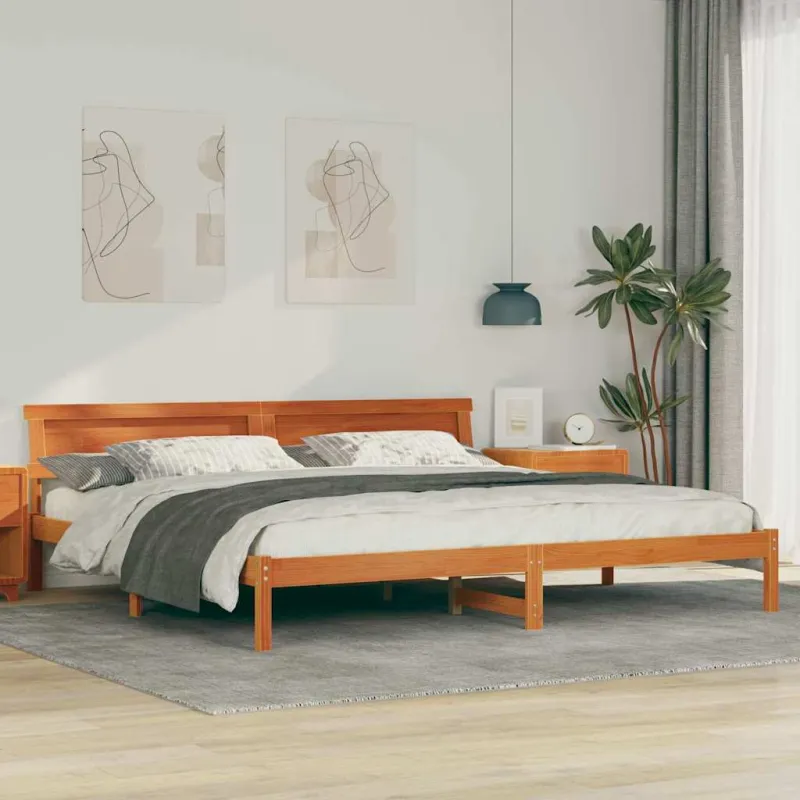 Lovos rėmas Vaško ruda 200 x 200 cm Kietos pušies mediena
