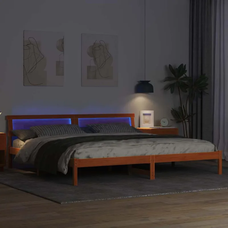Lovos rėmas Vaško ruda 200 x 200 cm Kietos pušies mediena