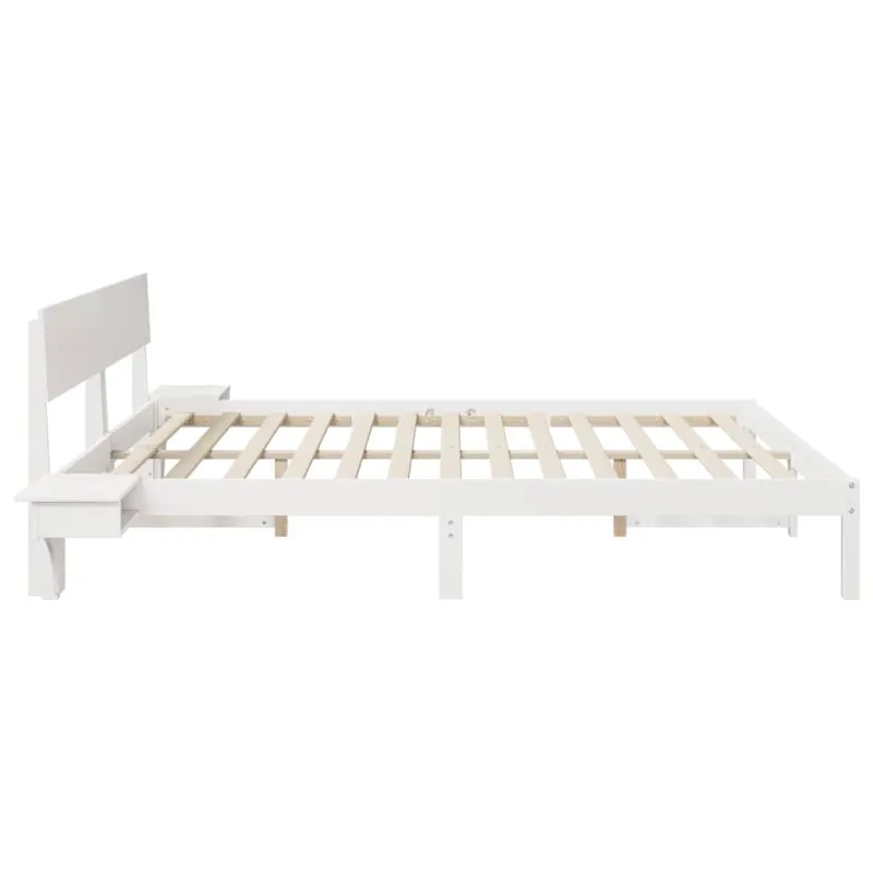 Lovos rėmas Balta 200 x 200 cm Kietos pušies mediena