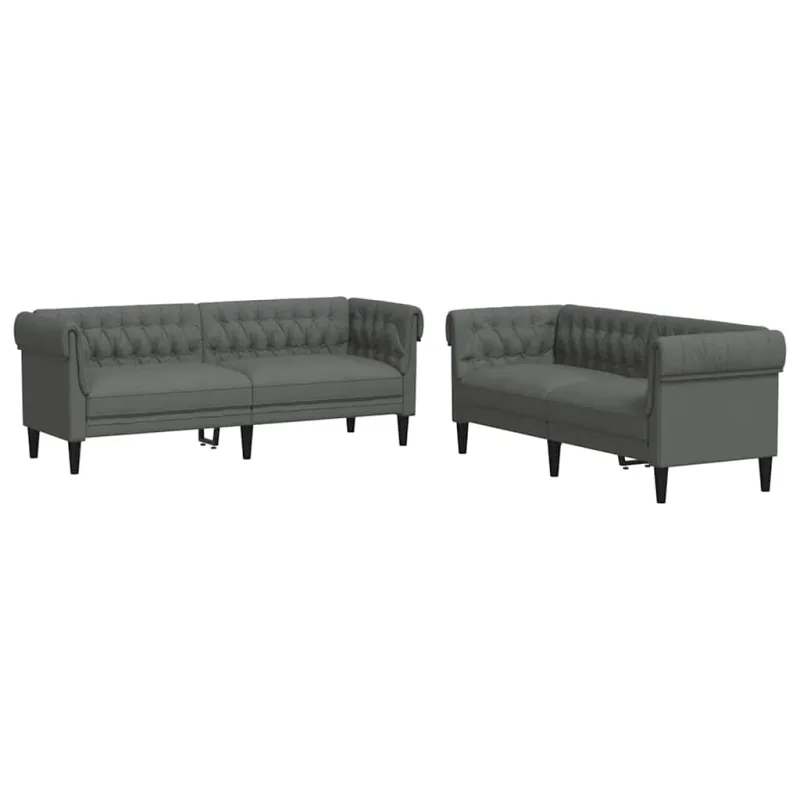 Svetainės sofa 2 pcs Tamsiai pilka 201,5 x 74,5 x 74,5 cm