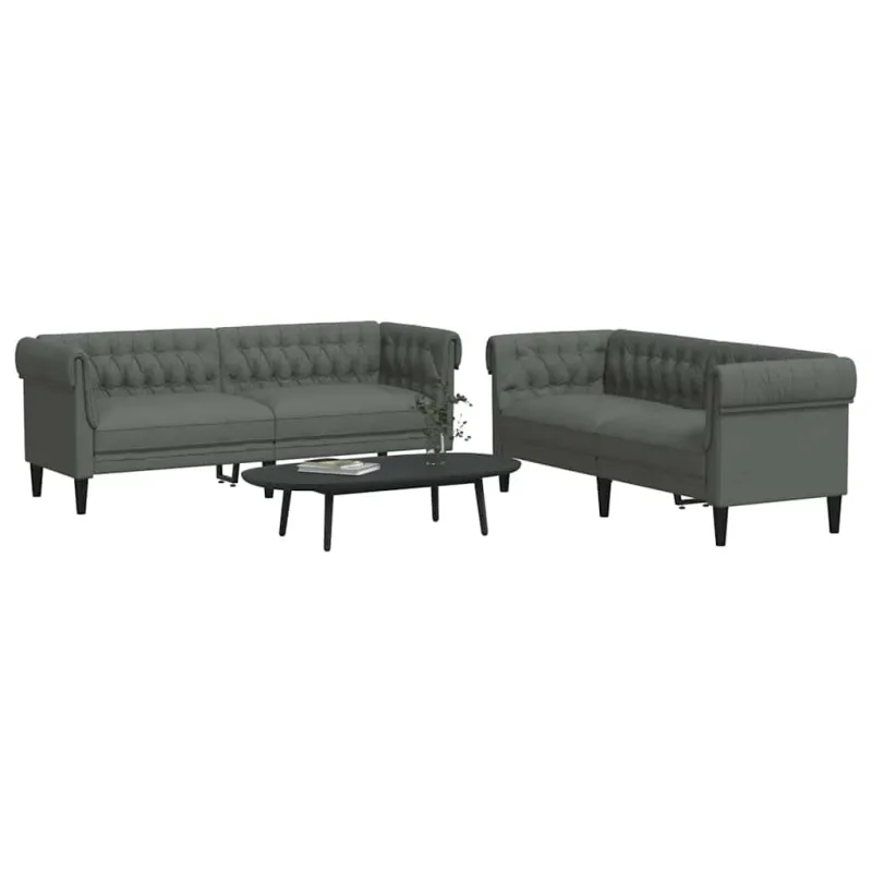 Svetainės sofa 2 pcs Tamsiai pilka 201,5 x 74,5 x 74,5 cm