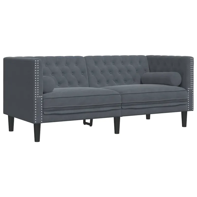 Svetainės sofa 2 pcs Tamsiai pilka 194 x 74,5 x 70,5 cm Aksomas