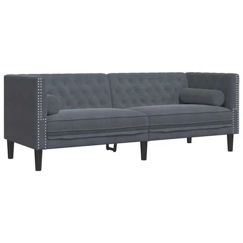 Svetainės sofa 2 pcs Tamsiai pilka 194 x 74,5 x 70,5 cm Aksomas