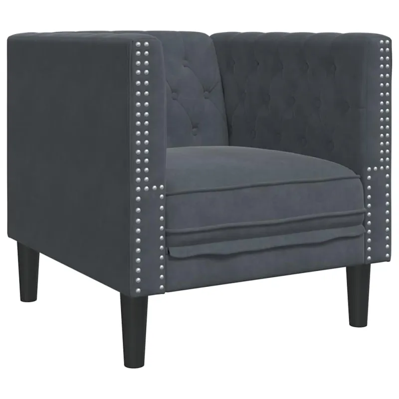 Svetainės sofa 3 pcs Tamsiai pilka 194 x 74,5 x 70,5 cm Aksomas