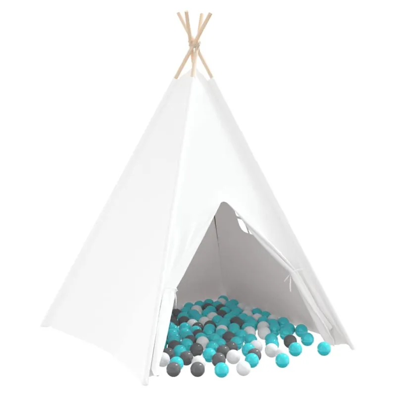 Teepee palapinė Balta 120 x 120 x 150 cm Audinys ir plastikas