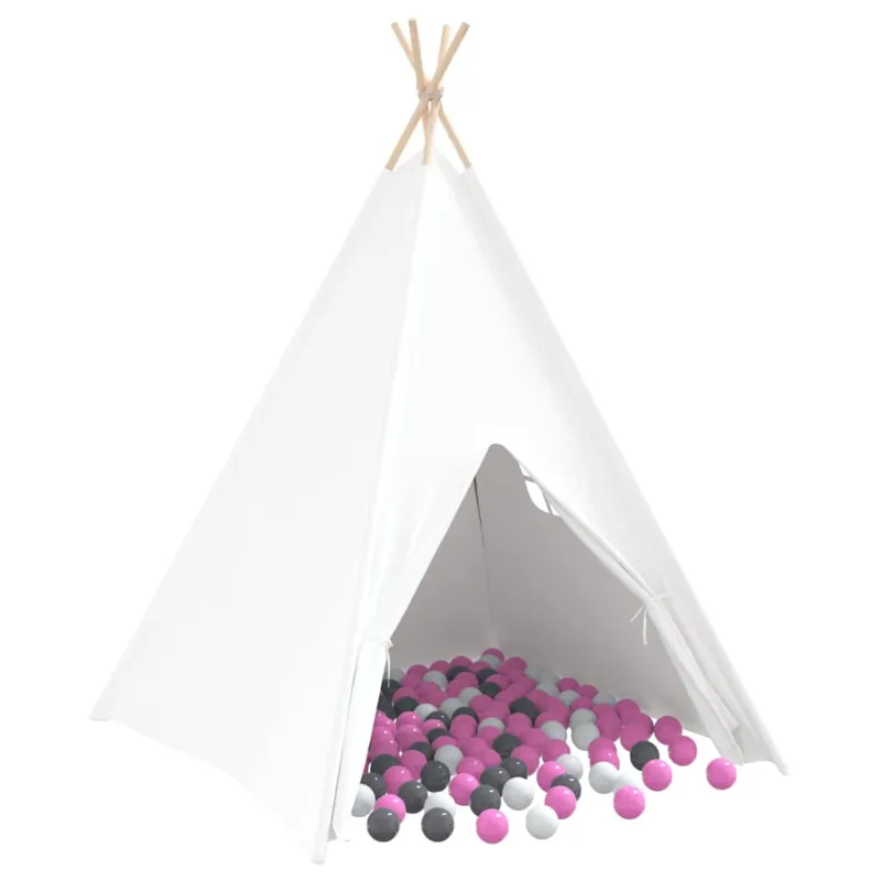Teepee palapinė Balta 120 x 120 x 150 cm Audinys ir plastikas