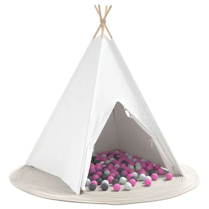 Teepee palapinė Balta 120 x 120 x 150 cm Audinys ir plastikas