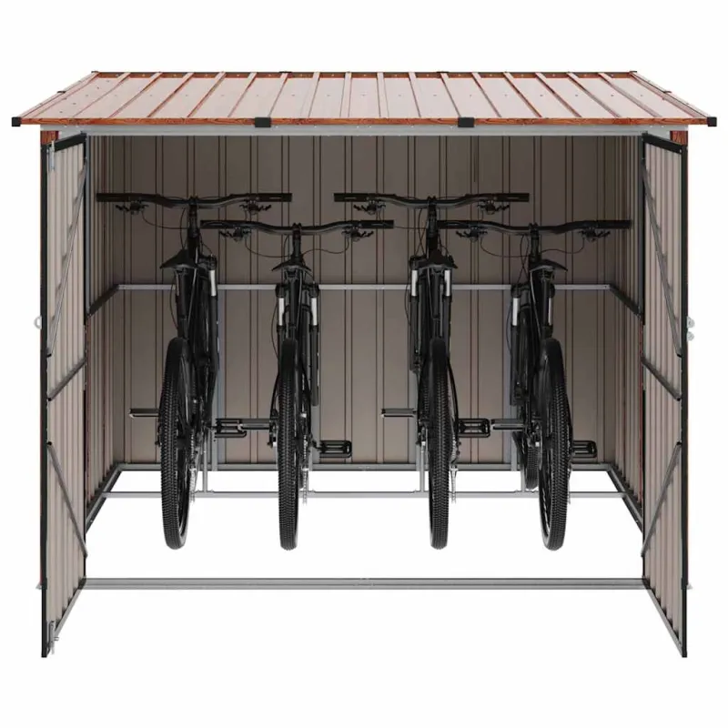 Dviračių Sandėlis 3 pcs Ruda 216 x 207 x 158 cm Metalas