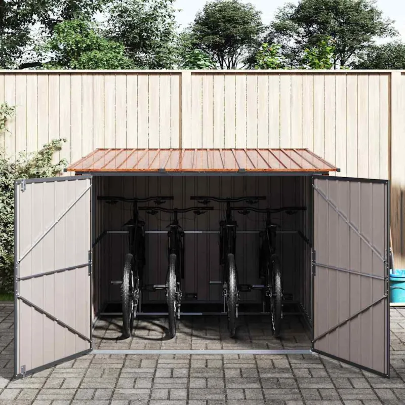 Dviračių Sandėlis 3 pcs Ruda 216 x 207 x 158 cm Metalas