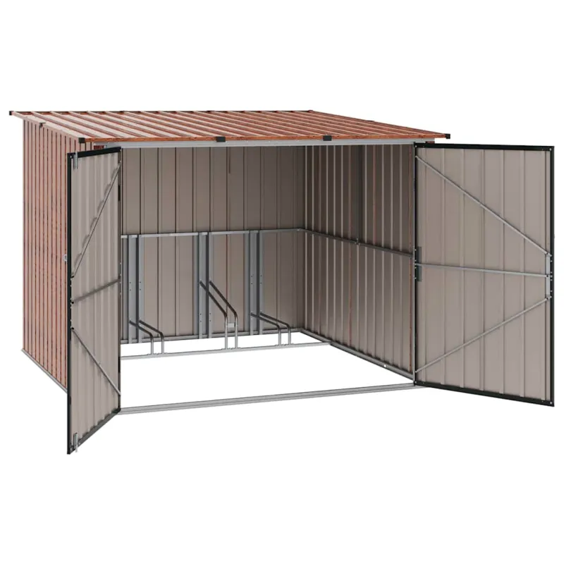 Dviračių Sandėlis 3 pcs Ruda 216 x 207 x 158 cm Metalas