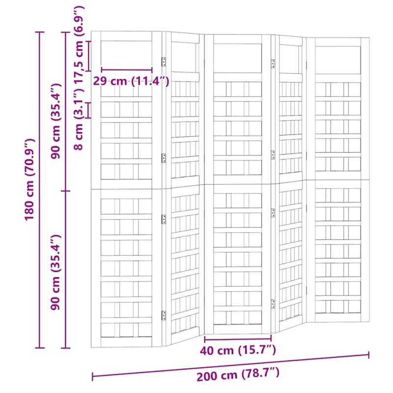 Privatumo žaliuzės Medus ruda 200 x 180 cm Kietas pušies medis