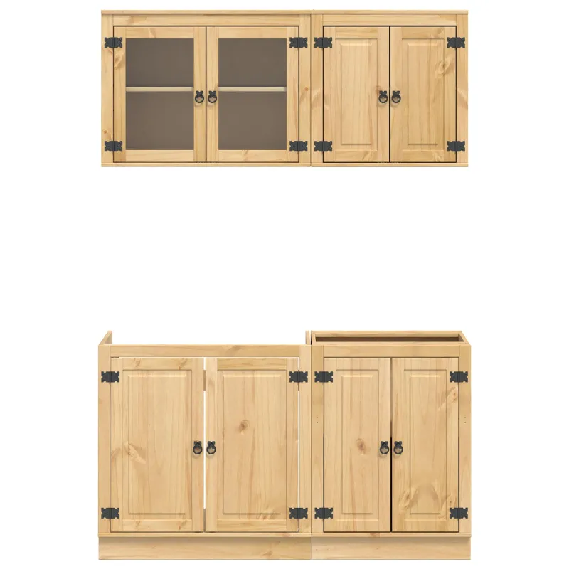 Spintelė su stalčiais su lentyna SKI 4 pcs Medaus Ruda