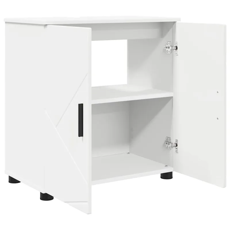 Vonios baldų rinkinys 3 pcs Balta Apdirbta mediena & metalas