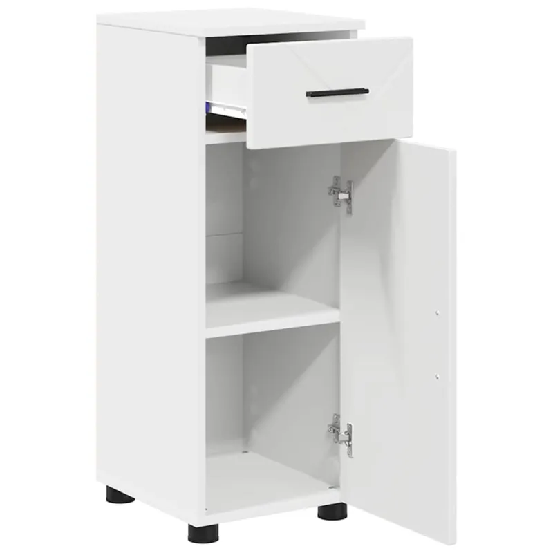 Vonios baldų rinkinys 3 pcs Balta Apdirbta mediena & metalas