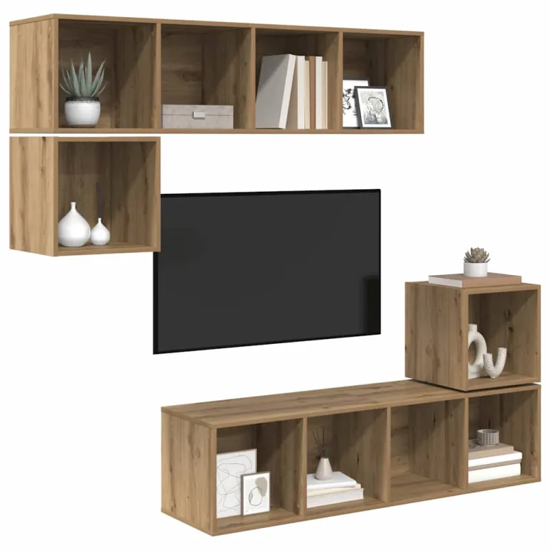 TV spintelių komplektas 4 pcs Amatininkų ąžuolas