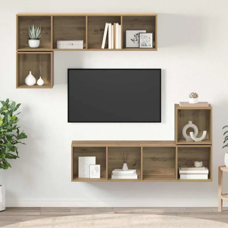 TV spintelių komplektas 4 pcs Amatininkų ąžuolas