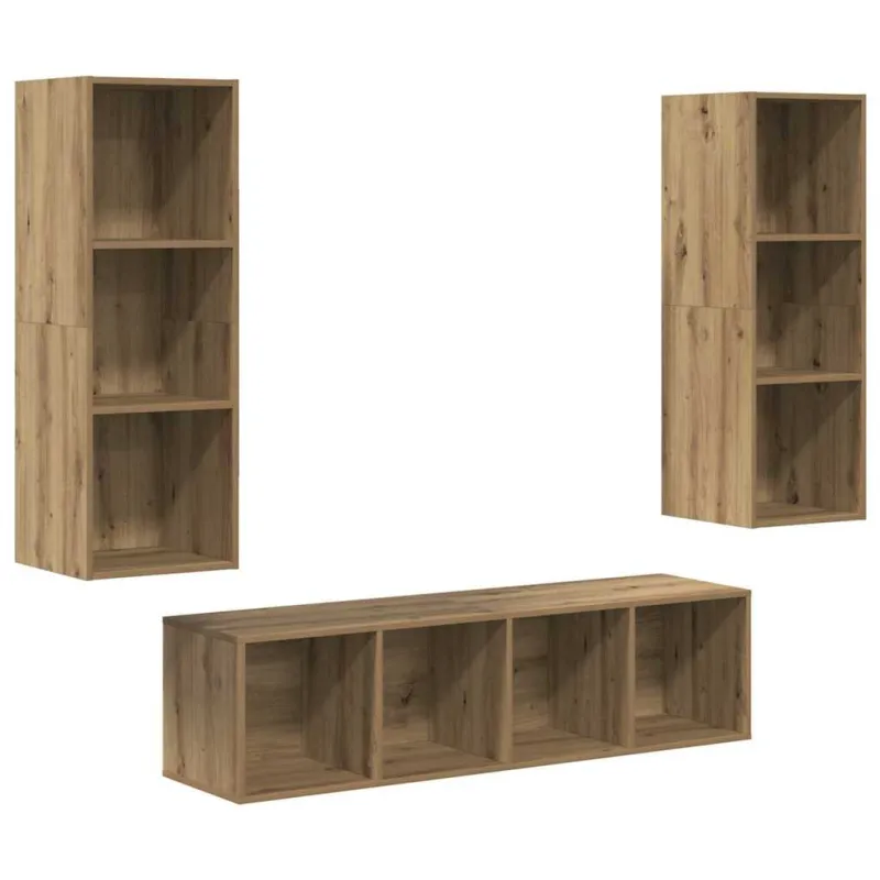 TV spintelių komplektas 3 pcs Amatininkų ąžuolas