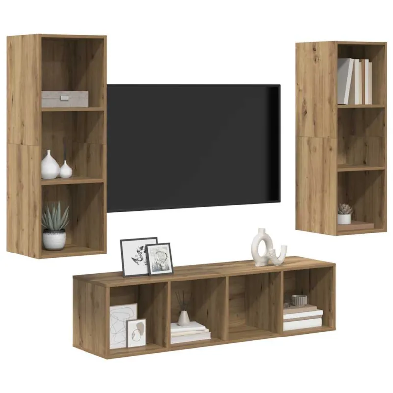 TV spintelių komplektas 3 pcs Amatininkų ąžuolas
