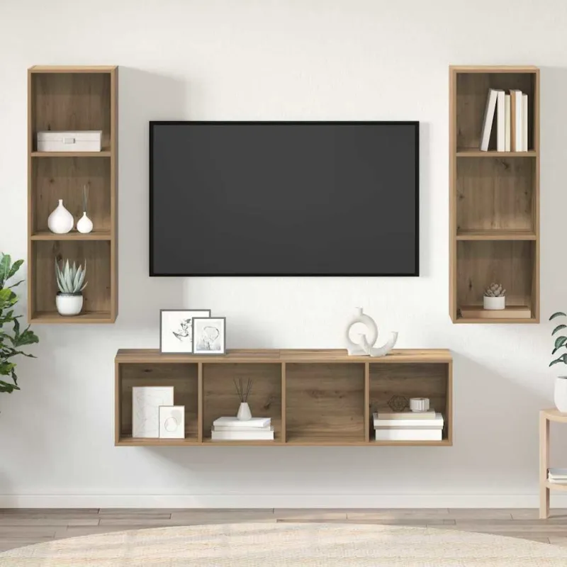 TV spintelių komplektas 3 pcs Amatininkų ąžuolas