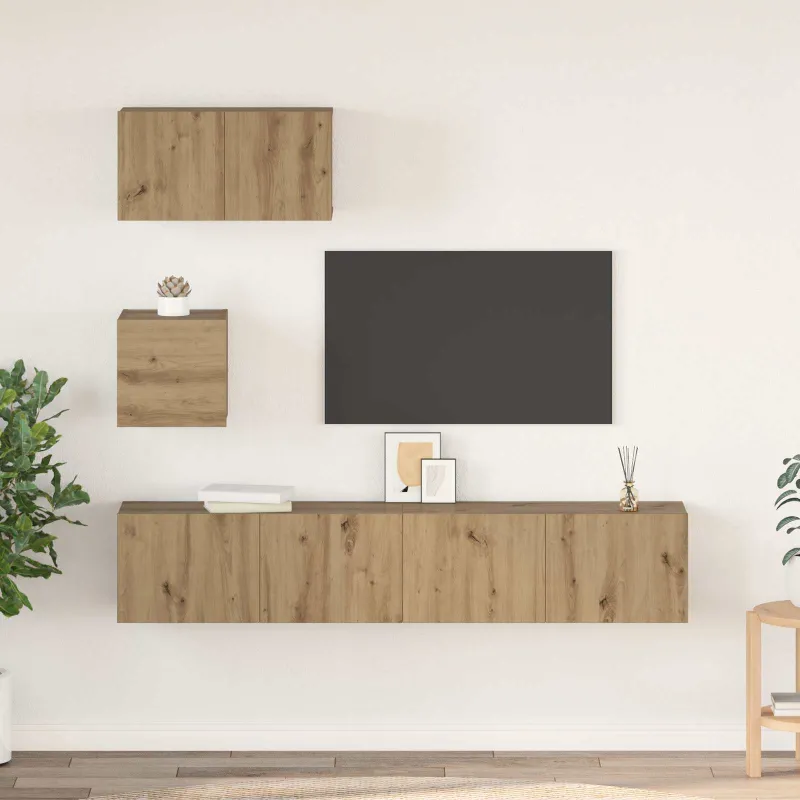 TV spintelių komplektas 3 pcs Amatininkų ąžuolas