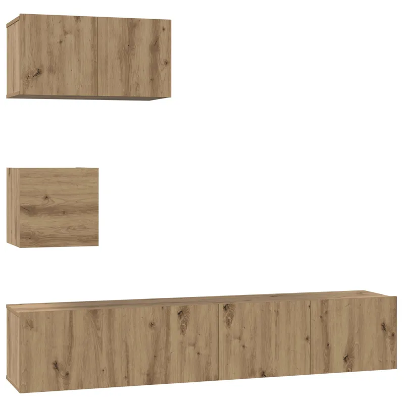 TV spintelių komplektas 3 pcs Amatininkų ąžuolas