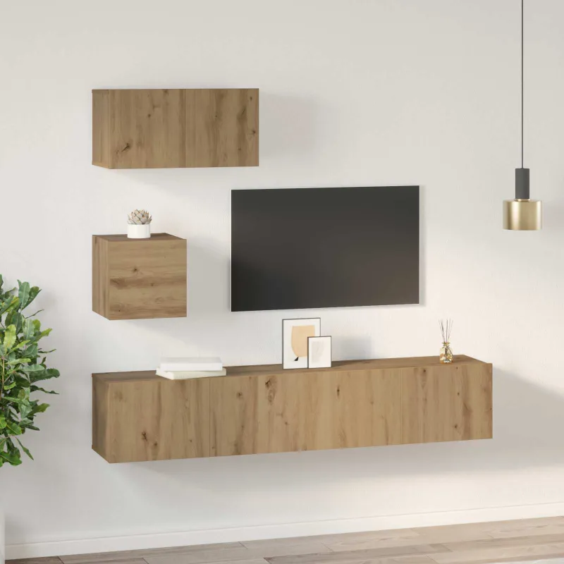 TV spintelių komplektas 3 pcs Amatininkų ąžuolas