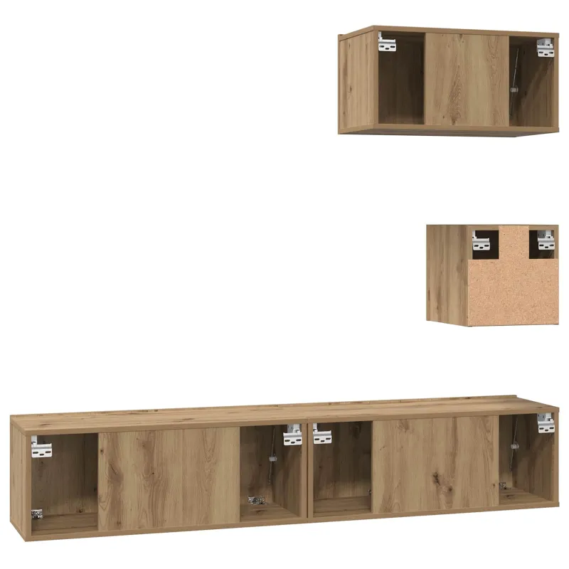 TV spintelių komplektas 3 pcs Amatininkų ąžuolas