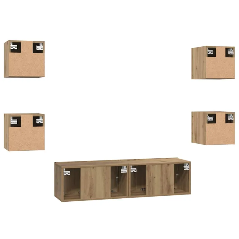TV spintelių komplektas 6 pcs Amatininkų ąžuolas