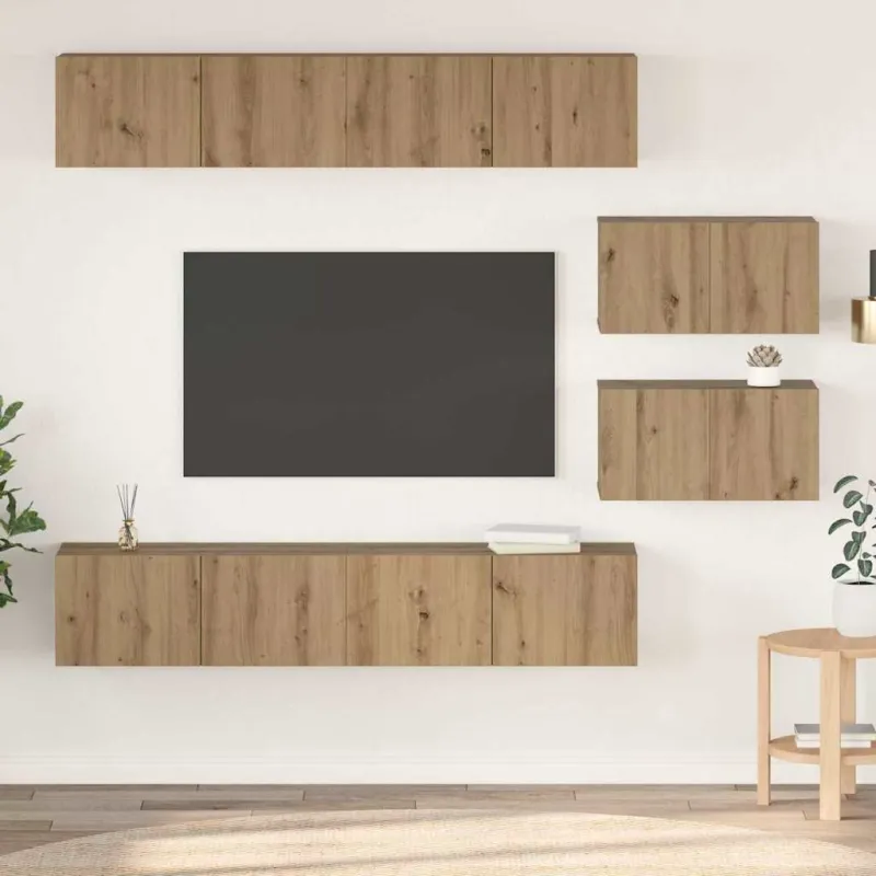 TV spintelių komplektas 6 pcs Amatininkų ąžuolas