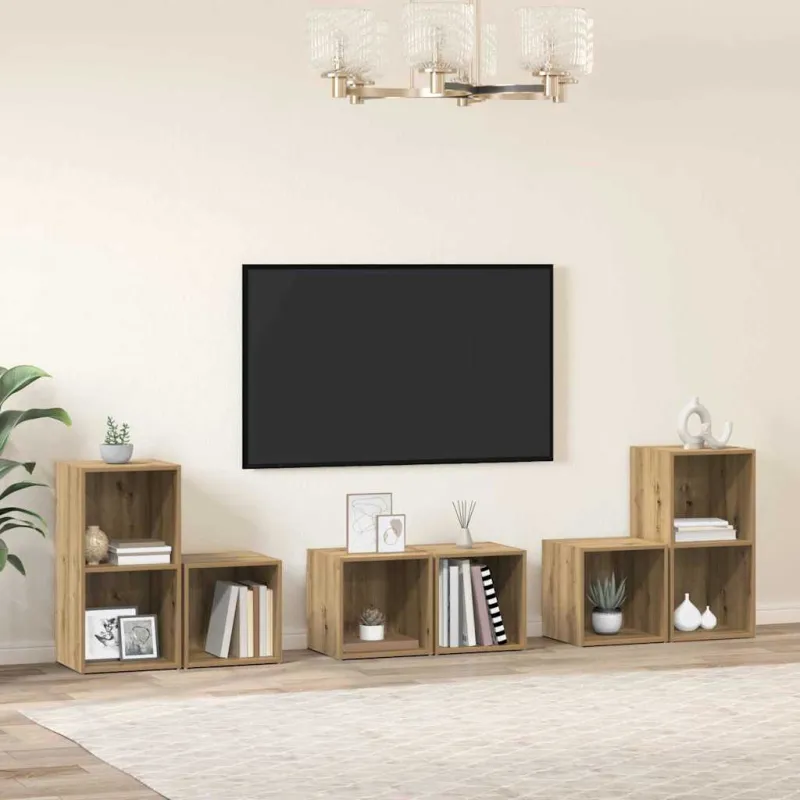 TV spintelių komplektas 6 pcs Amatininkų ąžuolas