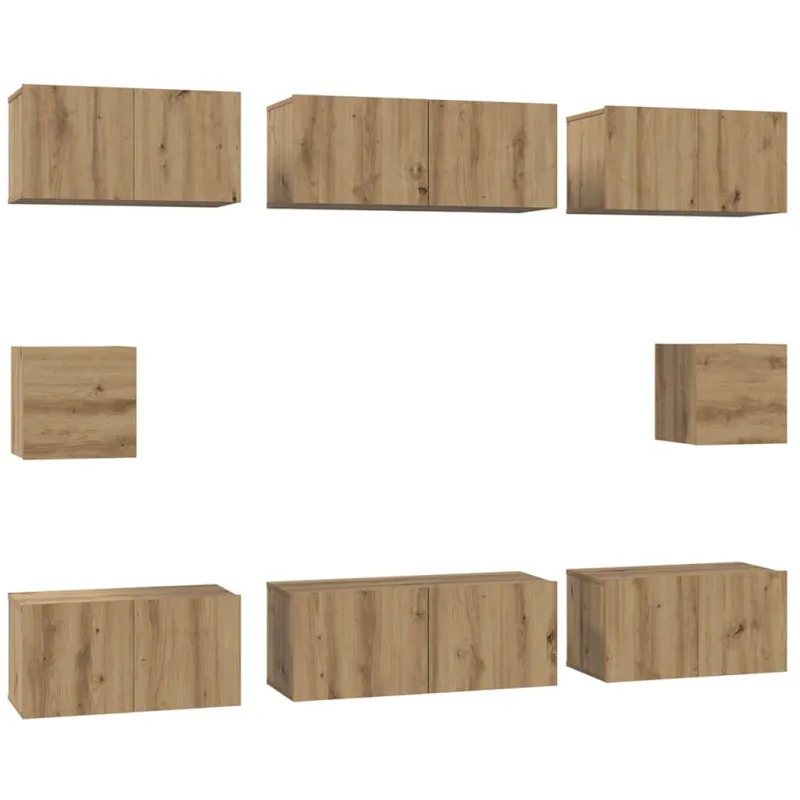 TV spintelių komplektas 8 pcs Amatininkų ąžuolas