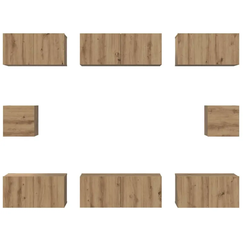 TV spintelių komplektas 8 pcs Amatininkų ąžuolas