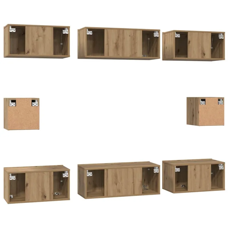 TV spintelių komplektas 8 pcs Amatininkų ąžuolas