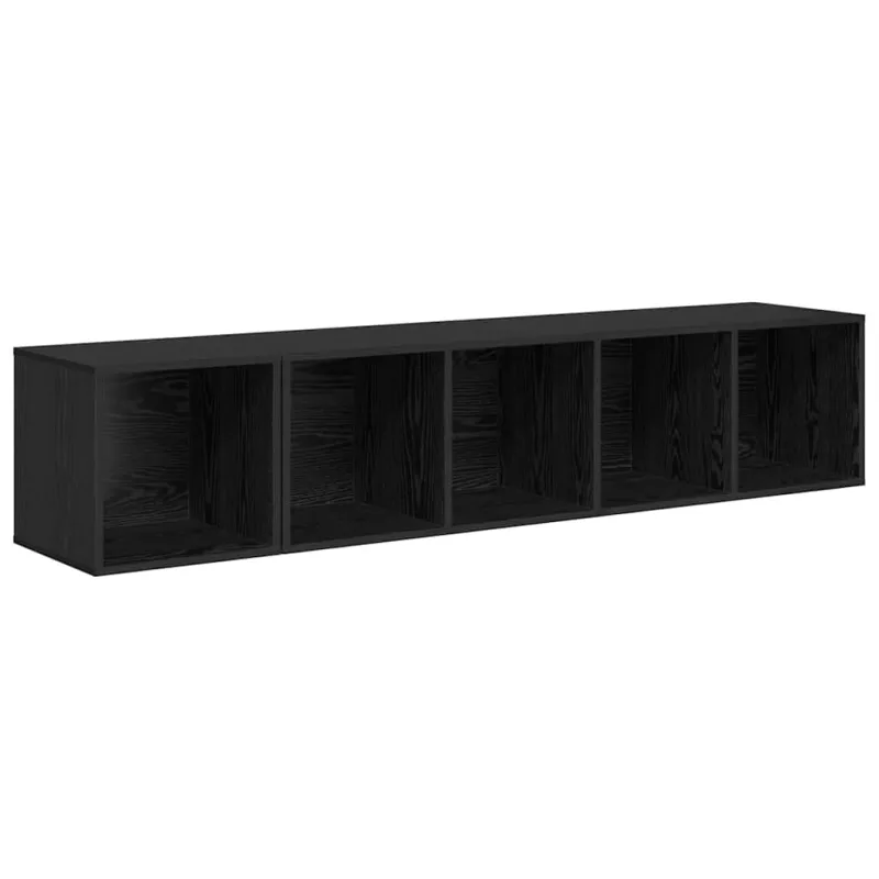 TV spintelės komplektas 2 pcs Juodas ąžuolas Apdirbta mediena