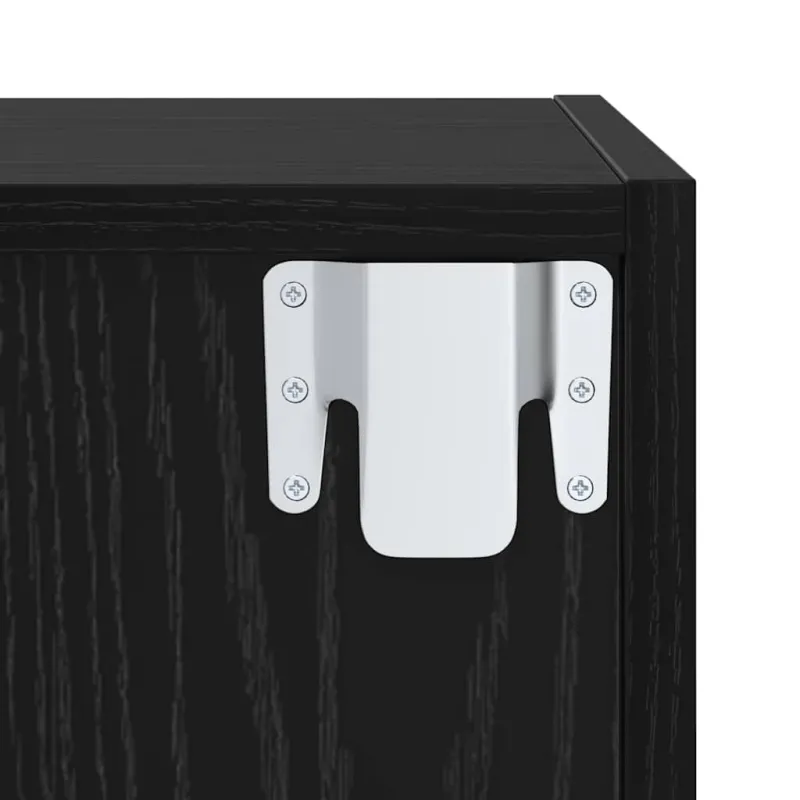TV spintelės komplektas 2 pcs Juodas ąžuolas Apdirbta mediena