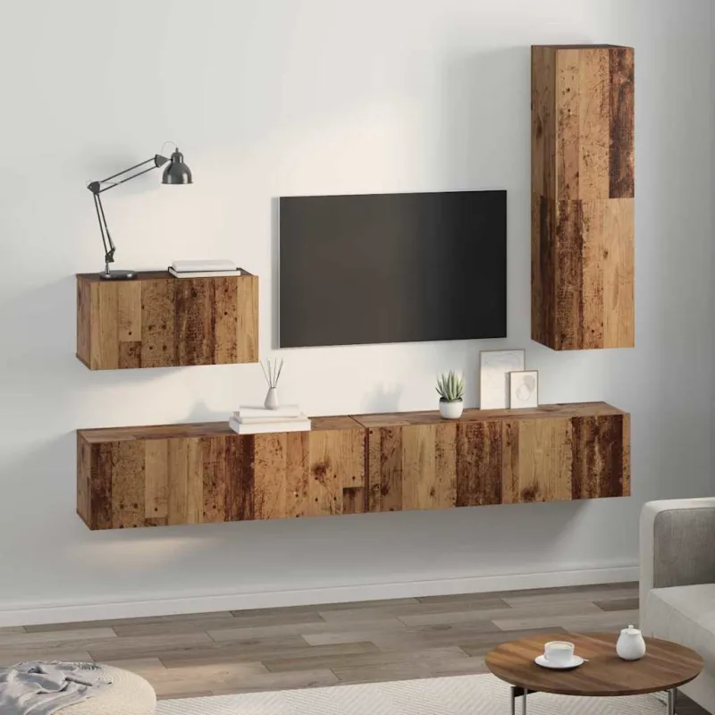 Sieninis televizoriaus stovas 4 pcs Senovinis medis