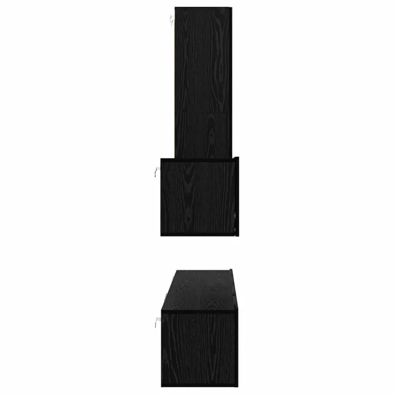 Sieninis televizoriaus stovas 4 pcs Juodas ąžuolas