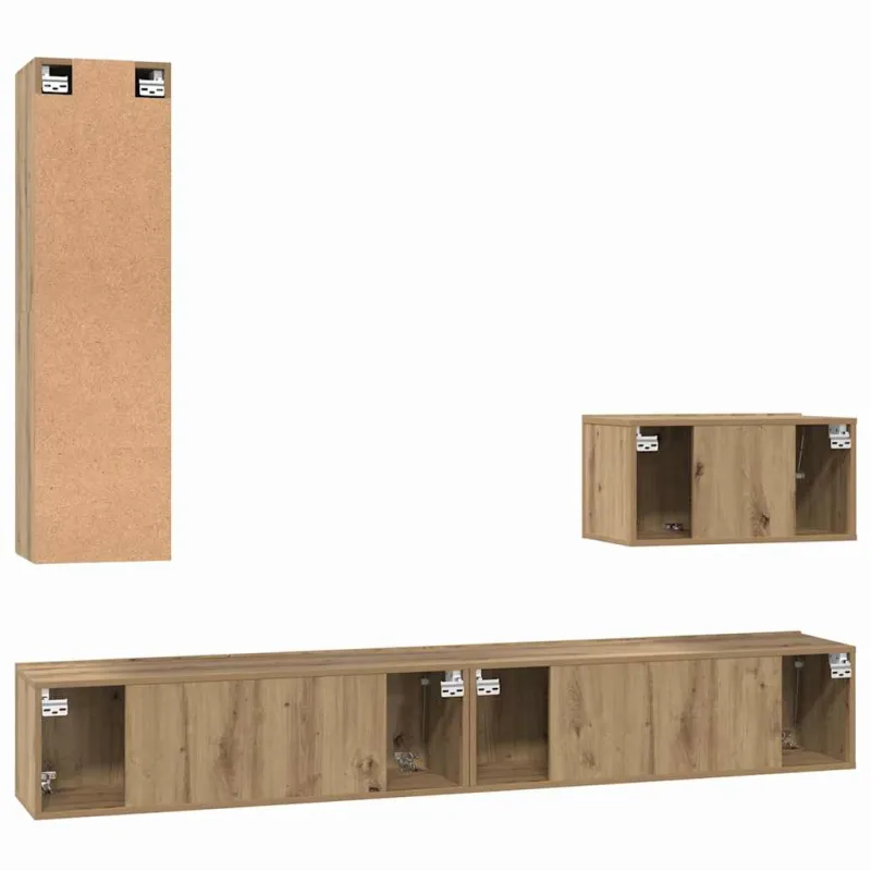 Sieninis televizoriaus stovas 4 pcs Amatininkų ąžuolas