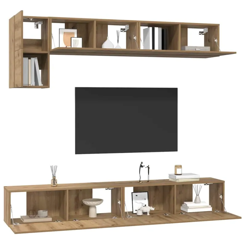 TV spintelių komplektas 5 pcs Amatininkų ąžuolas