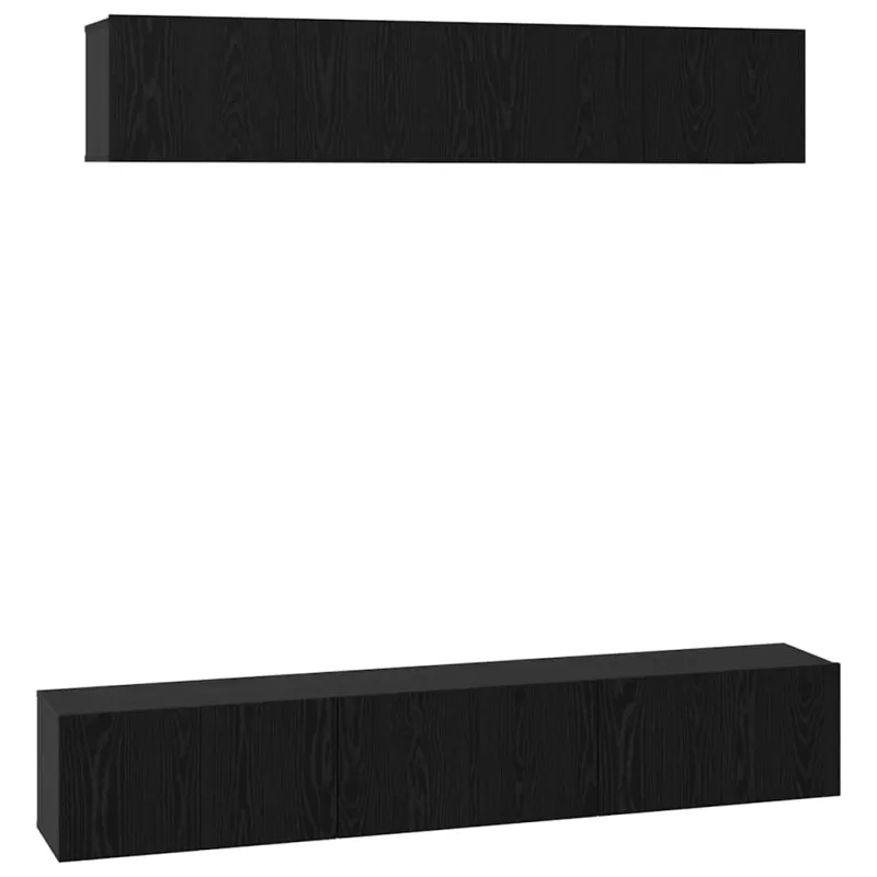 TV spintelių komplektas 5 pcs Juodas ąžuolas Apdirbta mediena