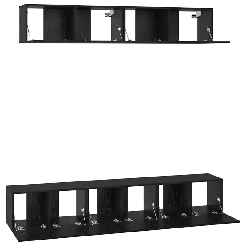 TV spintelių komplektas 5 pcs Juodas ąžuolas Apdirbta mediena
